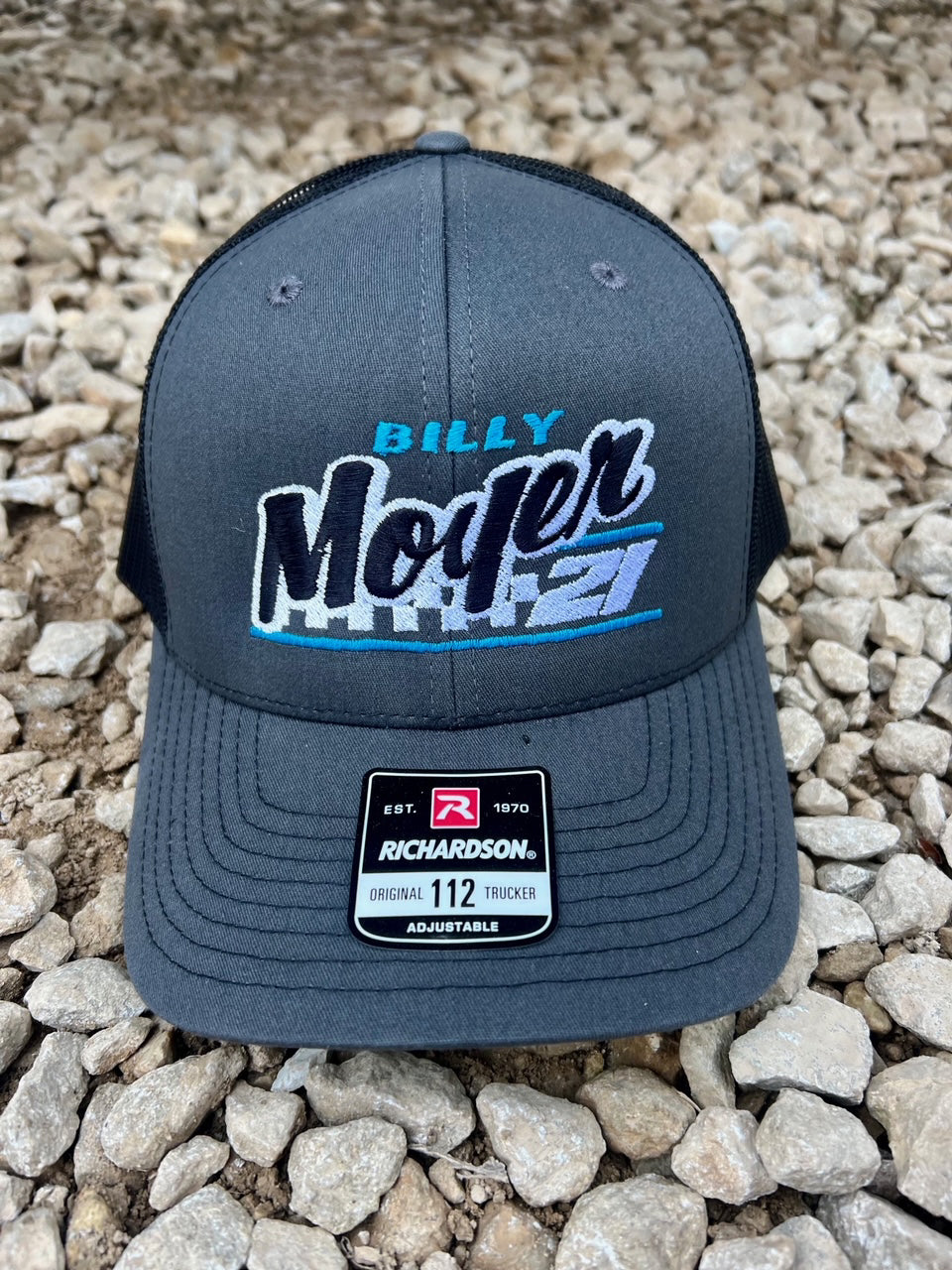 Gray / Black Mesh Billy Moyer 21 Checkers Snapback Hat