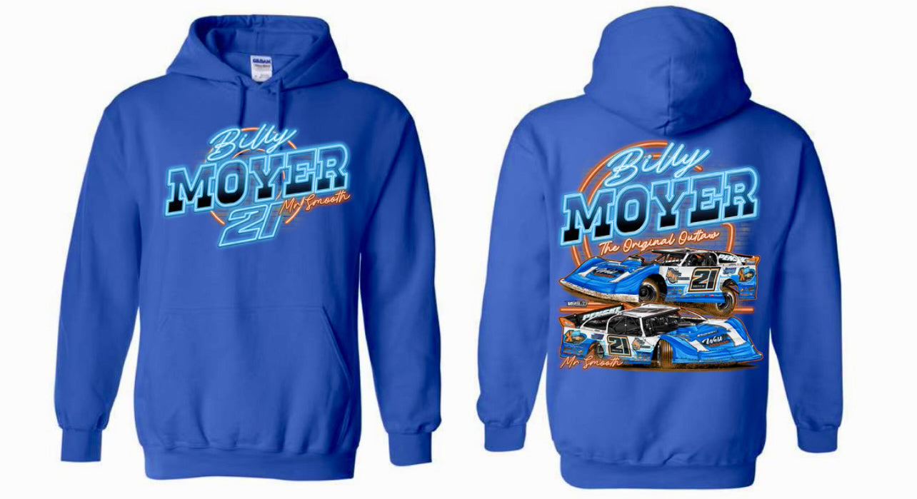 Royal Blue Billy Moyer Neon Hooded Sweatshirt