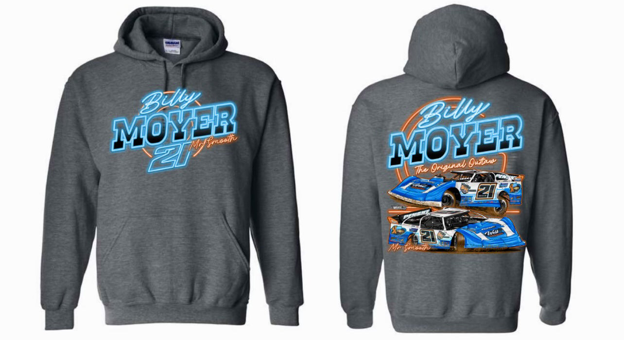 Dark Heather Billy Moyer Neon Hooded Sweatshirt