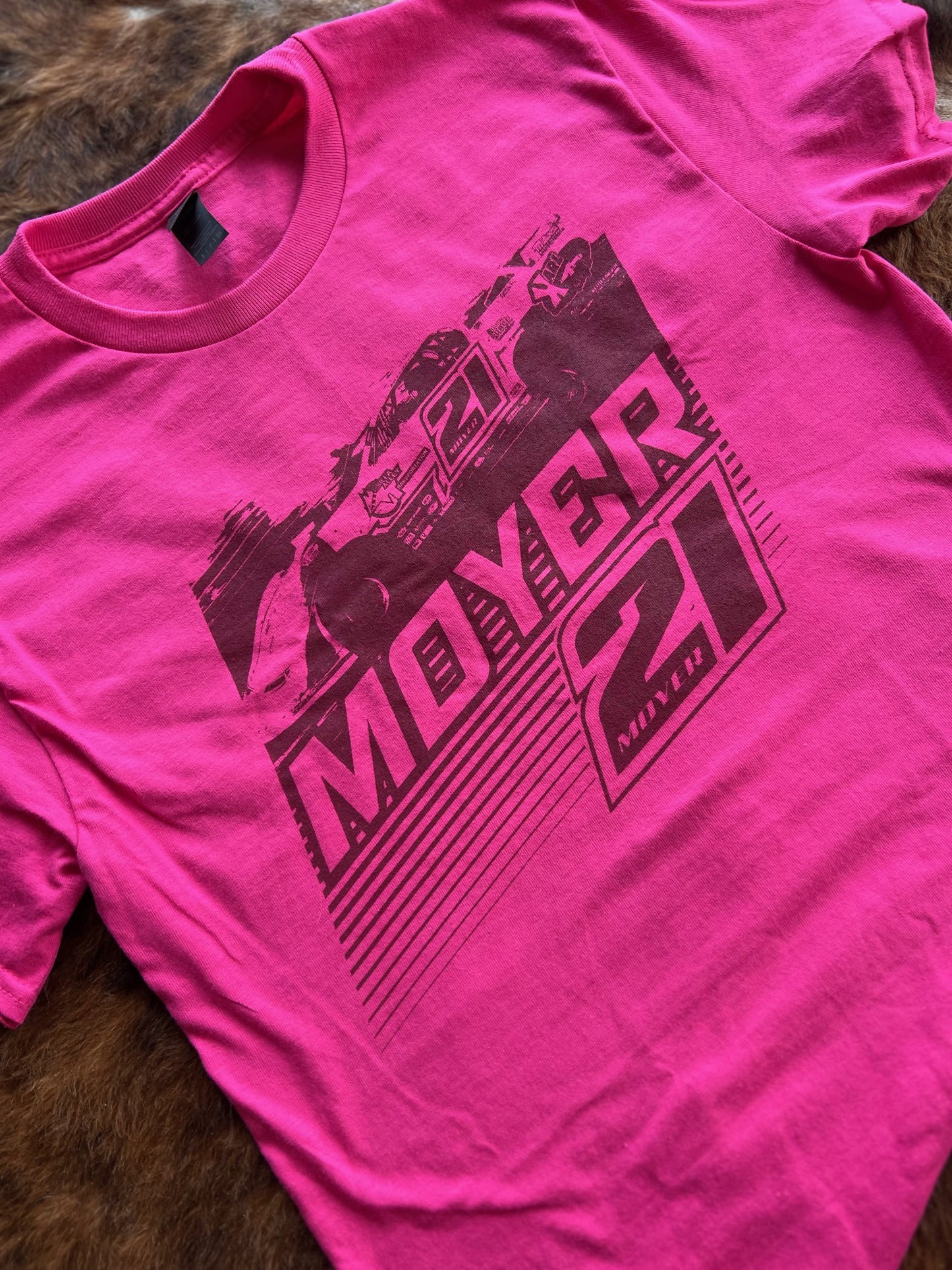 Pink Moyer #21 Lines Short Sleeve Tee