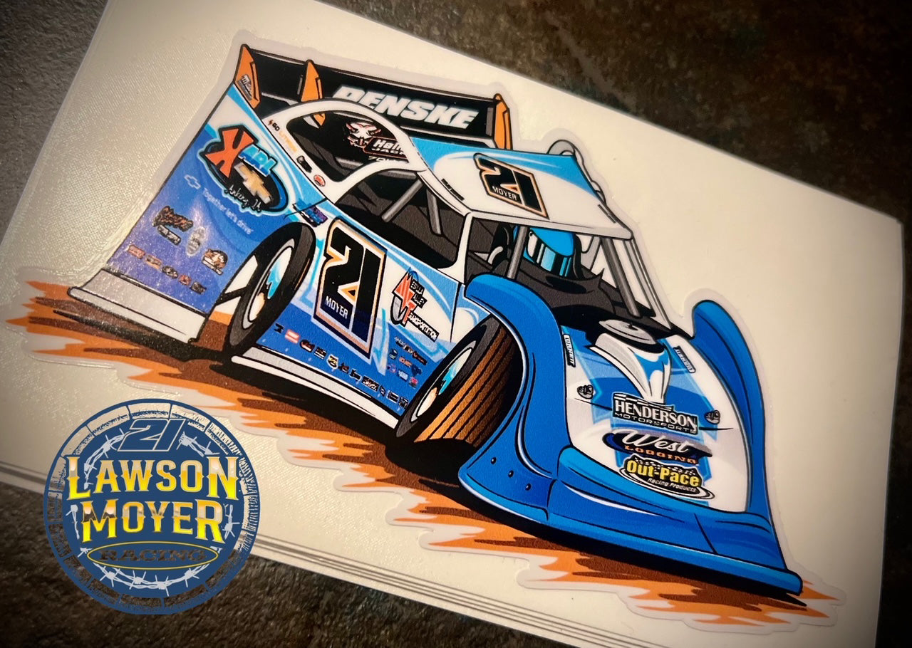 Billy Moyer Jacked Up Car 4" Window Sticker