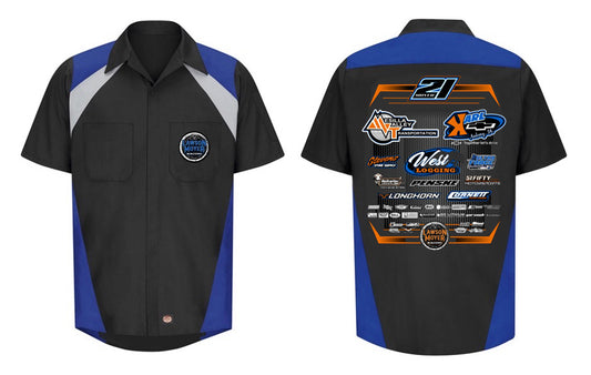 Black / Blue / Gray Lawson Moyer Racing Collared Crew Shirt