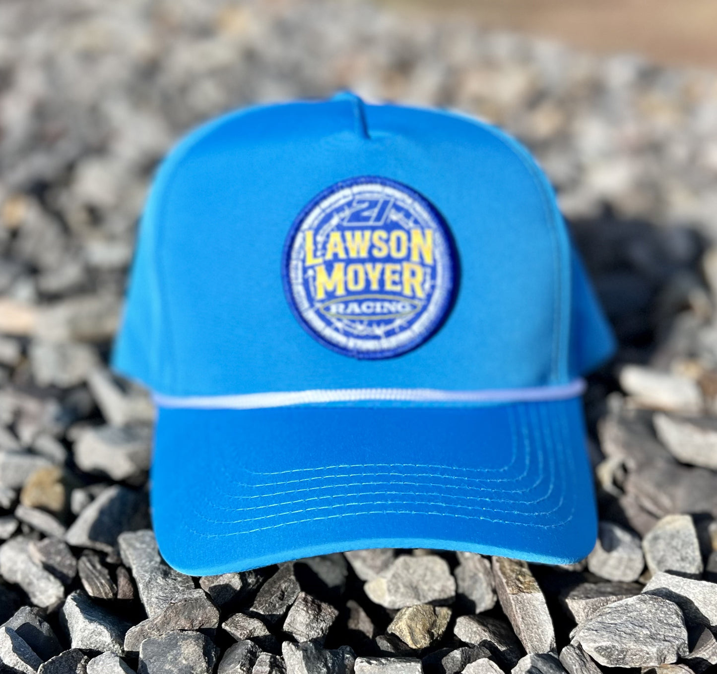 Blue / White Rope Lawson Moyer Racing Logo Snapback Hat