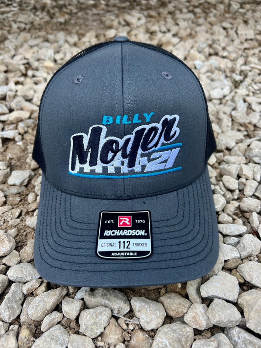 Gray / Black Mesh Billy Moyer 21 Checkers Snapback Hat