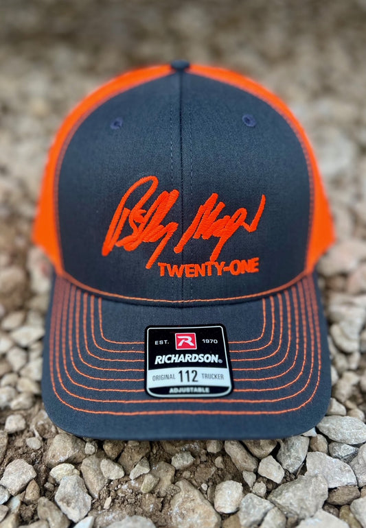Gray / Orange Mesh Billy Moyer Signature Snapback Hat