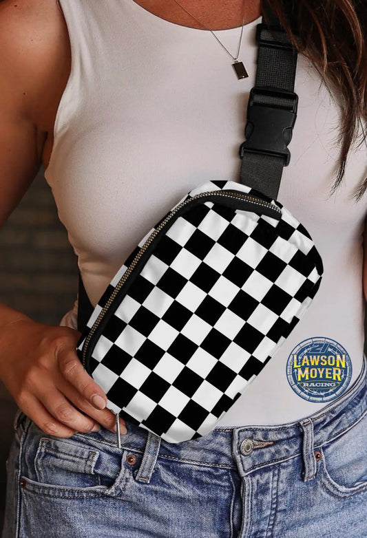 Checkered Print Crossbody Bag