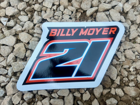 Billy Moyer 21 Big Window Sticker (8" x 4.89")