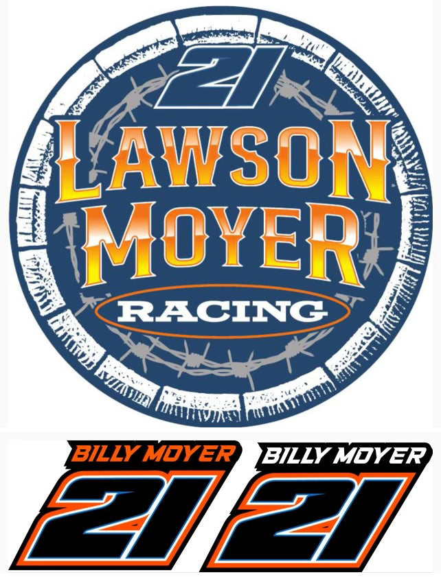 Assorted Lawson Moyer Racing Window Stickers (Approx. 4" Wide)