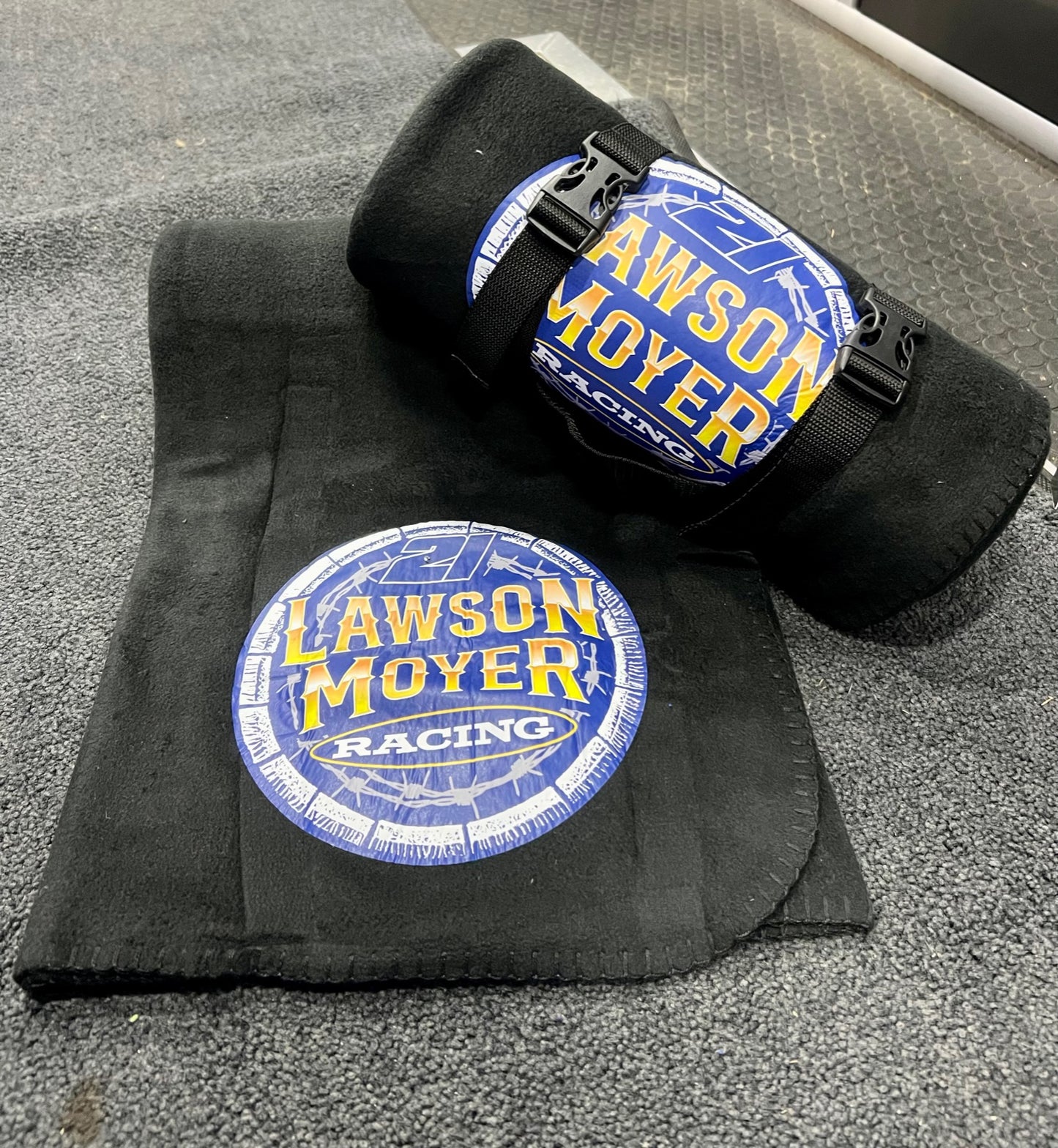 Lawson Moyer Racing Fleece Blanket with Tie Straps